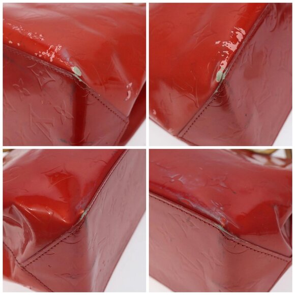 LOUIS VUITTON Monogram Vernis Reade PM Hand Bag Red Rouge M91088 LV Auth 120043 - Picture 14 of 16